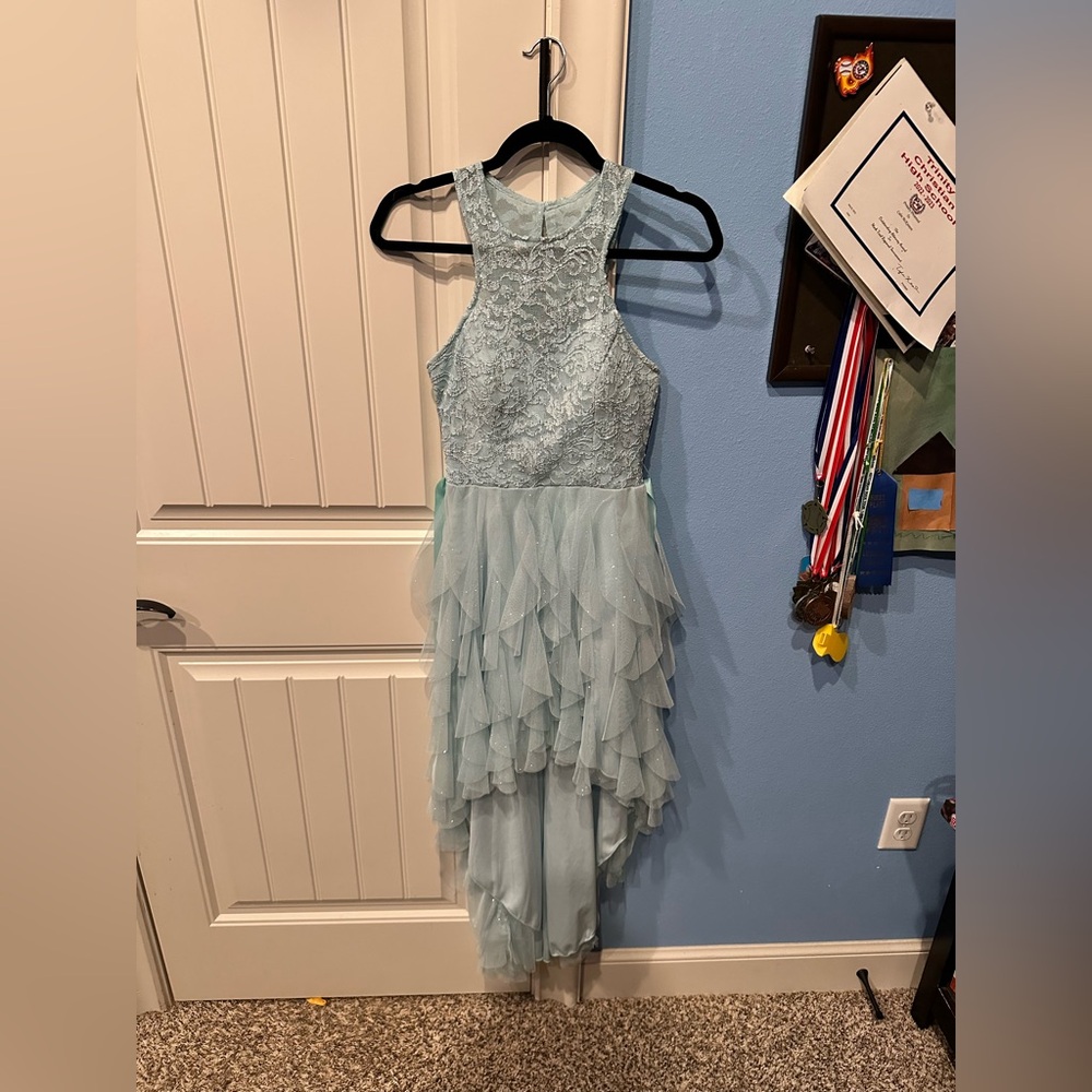 Light blue glittery formal gown, used once, perfect condition